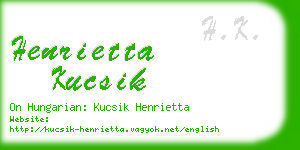 henrietta kucsik business card
